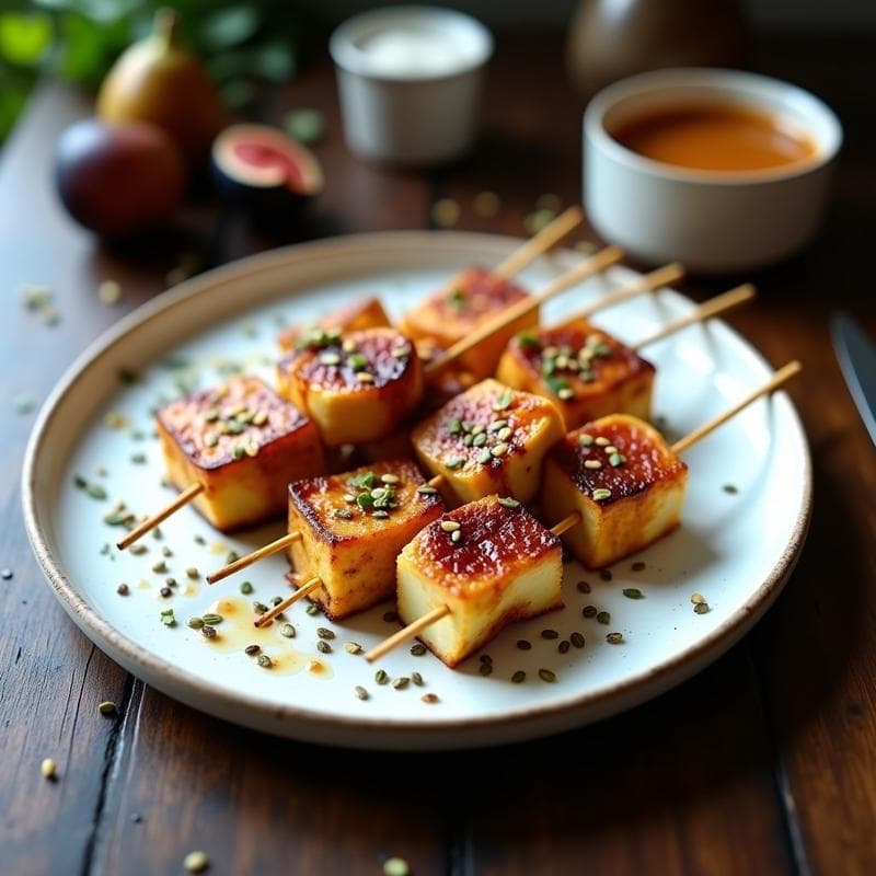 Brochetas de Queso Halloumi y Higos Caramelizados: Receta Griega en Airfryer para Tupper