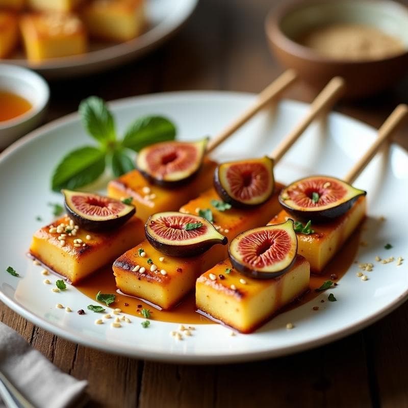 Brochetas de Halloumi y Higos Frescos: Entrante Griego en Airfryer Sin Aceite