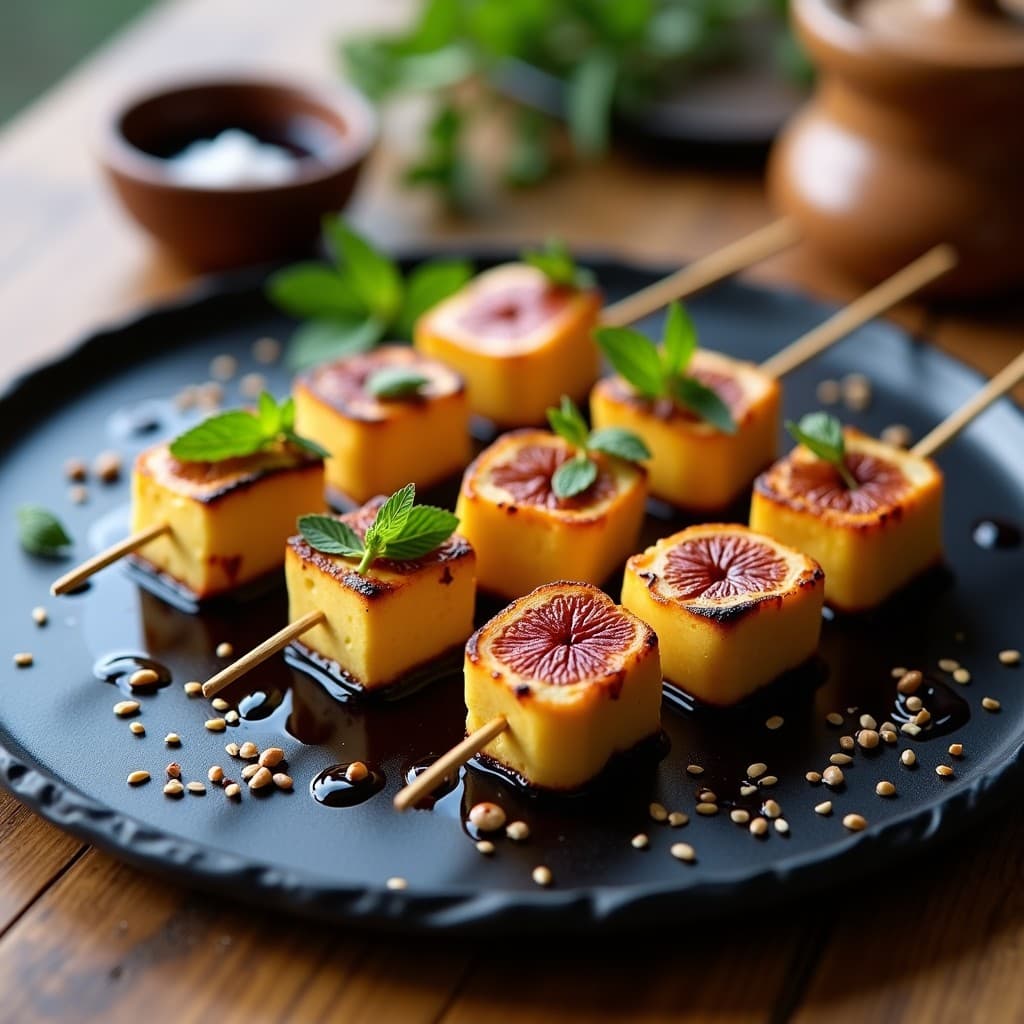 Brochetas de Halloumi y Higos con Reducción de Vinagre de Módena: Aperitivo chipriota Gourmet