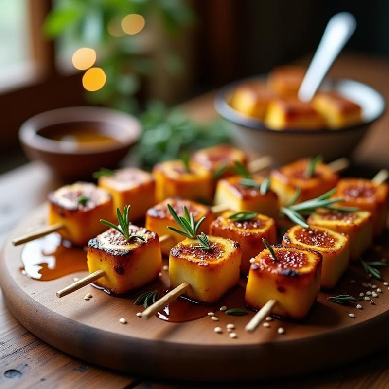 Brochetas de Halloumi y Higuera Asada: Receta en Airfryer con Miel de Granada