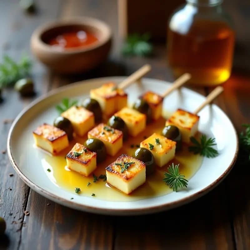 Brochetas de Halloumi y Higuerillas con Miel de Tomillo: Entrante Chipriota a la Parrilla en 10 Minutos