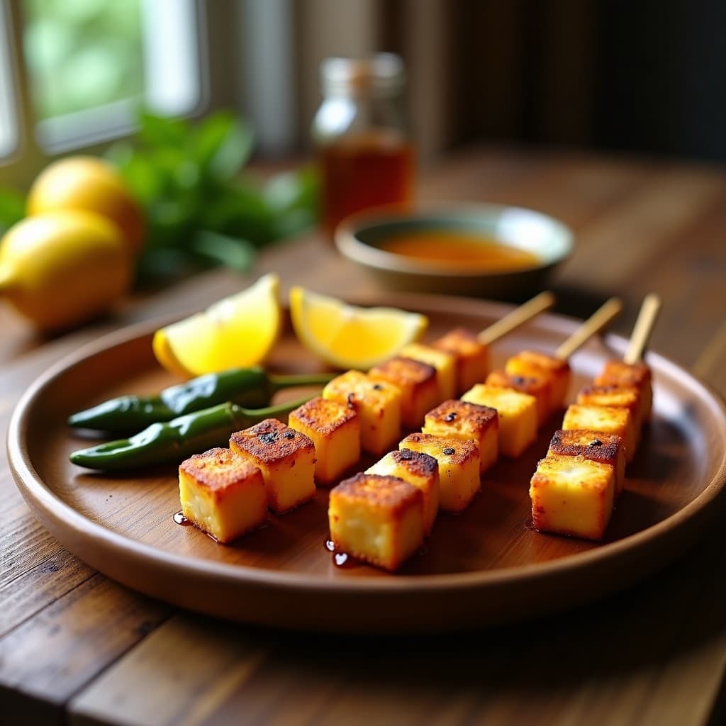 Brochetas de Halloumi y Pimientos de Padrón: Receta en Airfryer Crujiente y Sin Gluten