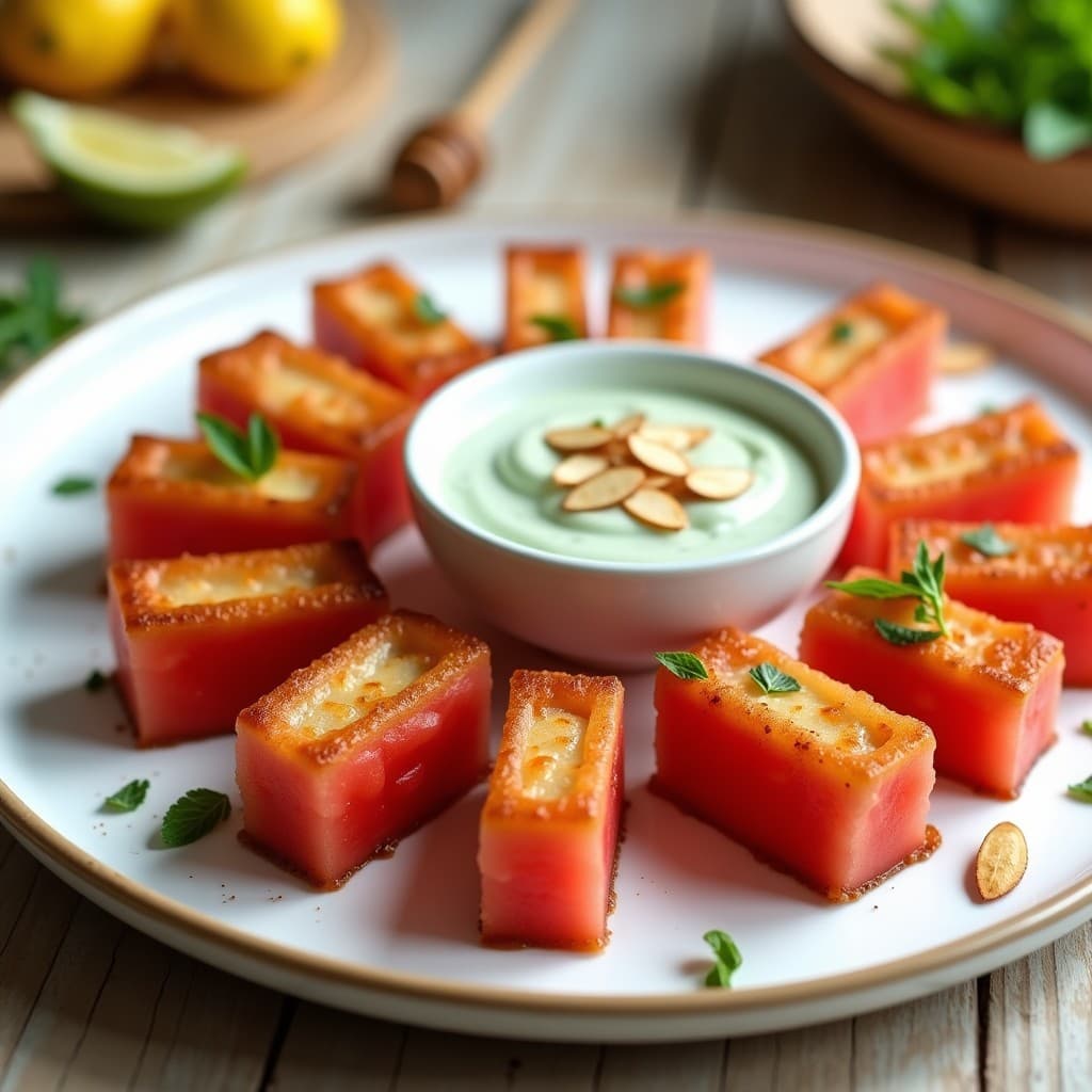 Brochetas de Halloumi y Sandía con Salsa de Mentha: Receta Mediterránea Refrescante en Airfryer