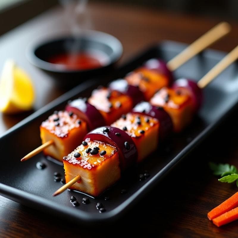 Brochetas de Hígado de pollo Glaseado con Ciruelas Ume: Receta Japonesa Gourmet en 15 Minutos