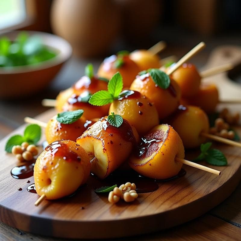 Brochetas de Higo y Queso de Cabra con Reducción de Pedro Ximénez: Aperitivo Español en Airfryer