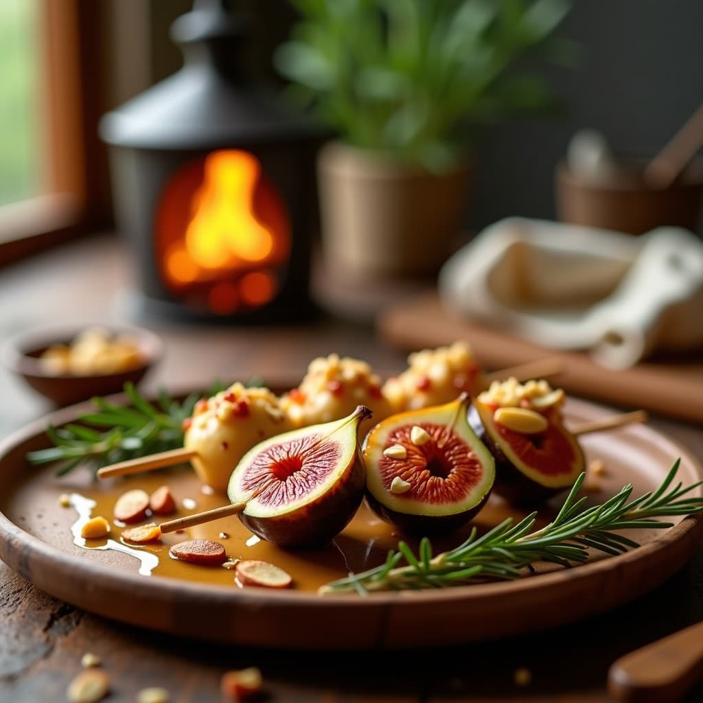 Brochetas de Higos Frescos y Queso de Cabra: Postre Grill Saludable en 10 Minutos
