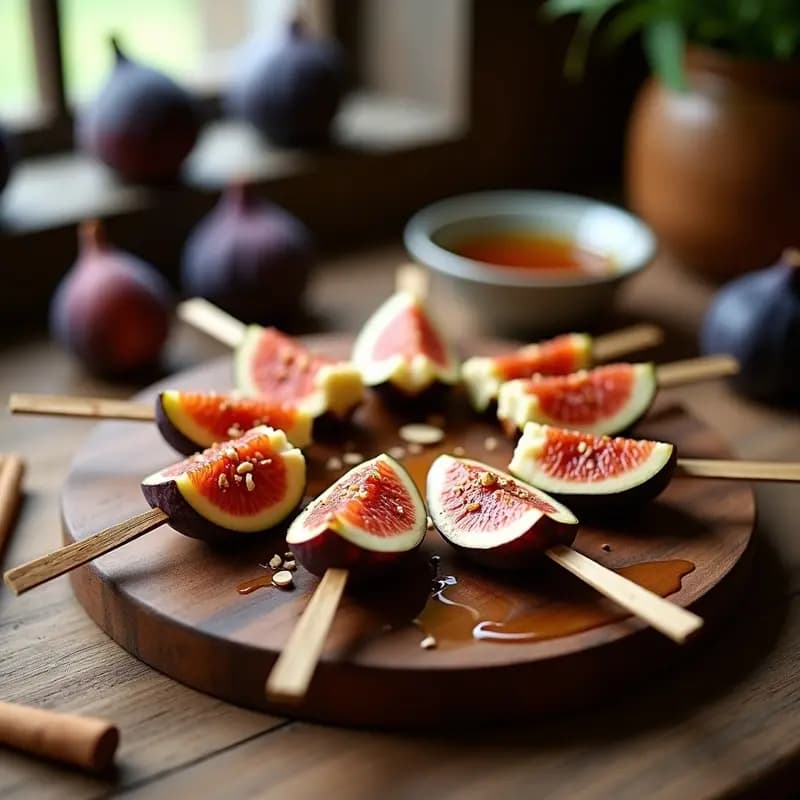 Brochetas de Higos Frescos y Queso de Almendras: Postre Árabe Sin Lactosa en 10 Minutos