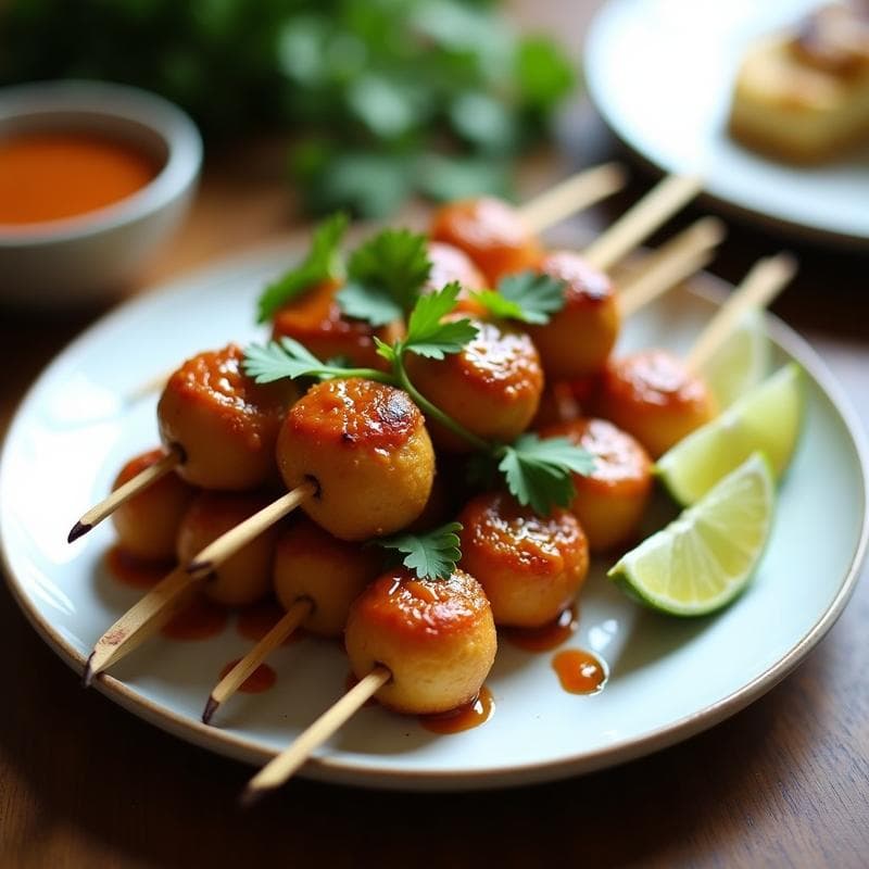 Brochetas de Hongos King Oyster con Salsa de Tamarindo y Cilantro: Receta Vegana en Airfryer