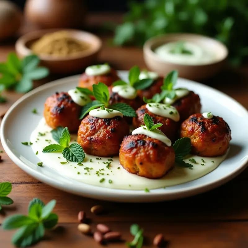 Brochetas de Lamb Kofta con Salsa de Yogur y Mentas: Receta Árabe en Grill