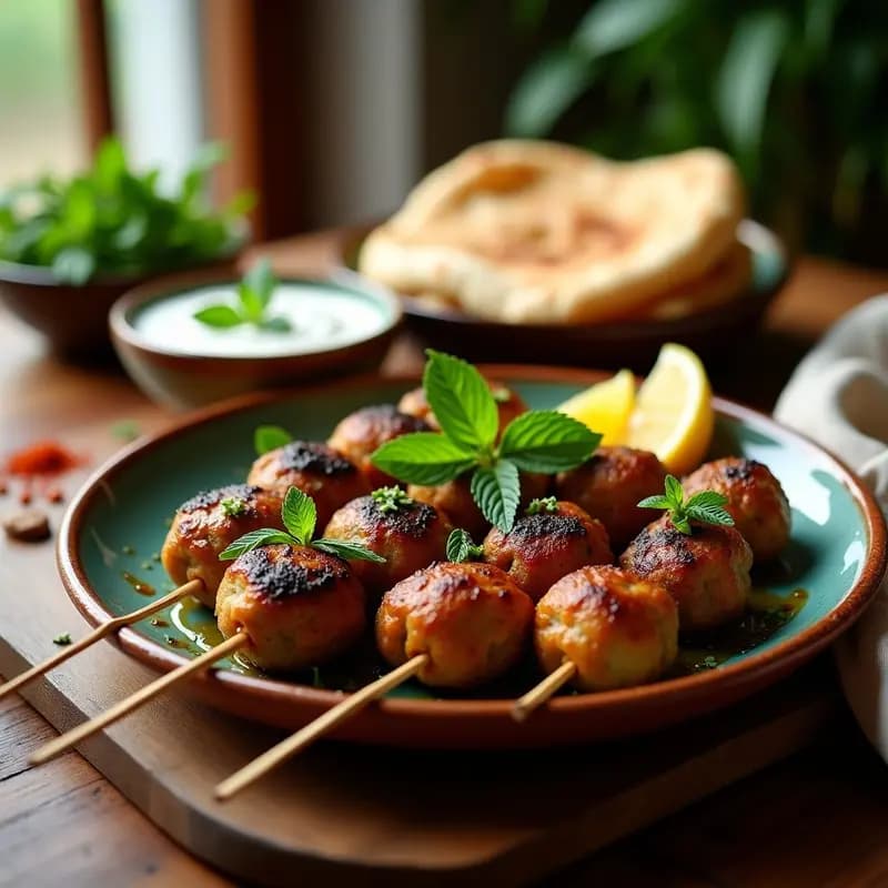 Brochetas de lamb kofta con yogur y menta: Receta de Oriente Medio en Parrilla o Airfryer