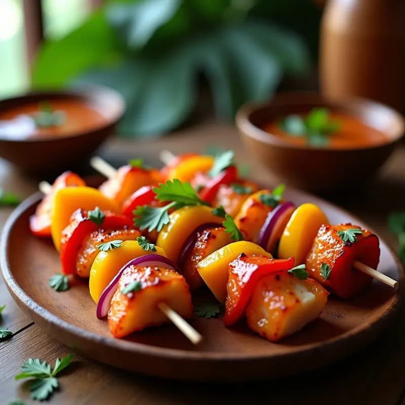 Brochetas de Langosta y Mango con Salsa de Chile Habanero y Lima: Receta del Caribe en Grill