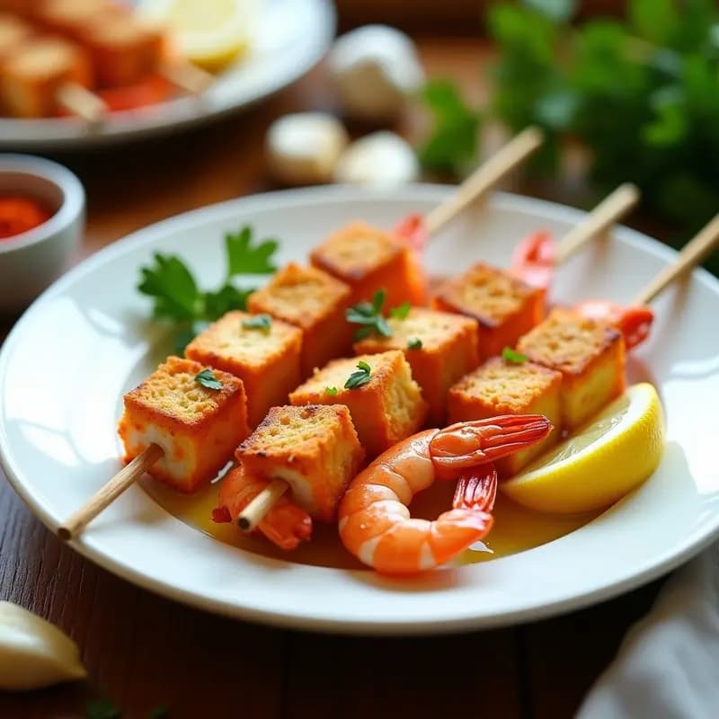 Brochetas de Langostinos al Ajillo con Pan de Cristal: Tapa Española en 10 Minutos