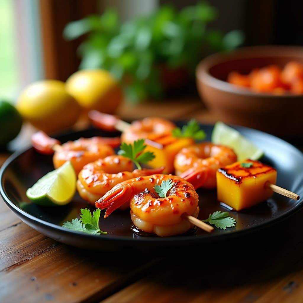 Brochetas de Langostinos con Mango y Chile de Árbol: Receta en Airfryer con Toque Picante