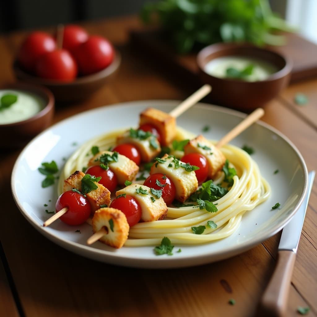 Brochetas de Lichi y Halloumi con Salsa de Menta: Postre Salado Chino de 5 Estrellas en Airfryer