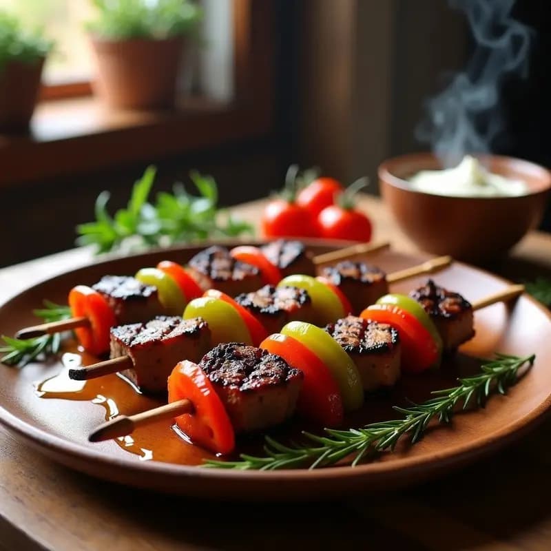 Brochetas Manchegas de Cordero y Pimientos: Receta Española a la Parrilla con Toque Ahumado