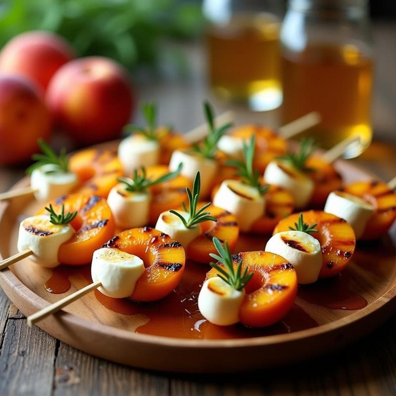 Brochetas de Melocotón y Mozzarella de Búfala: Aperitivo Italiano Dulce-Salado en Grill