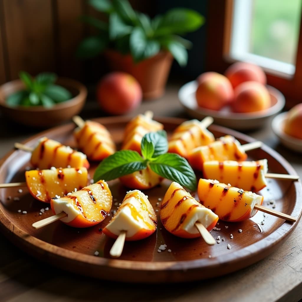 Brochetas de Melocotón y Queso De Cabra a la Plancha: Entrante Español con Toque Dulce-Salado