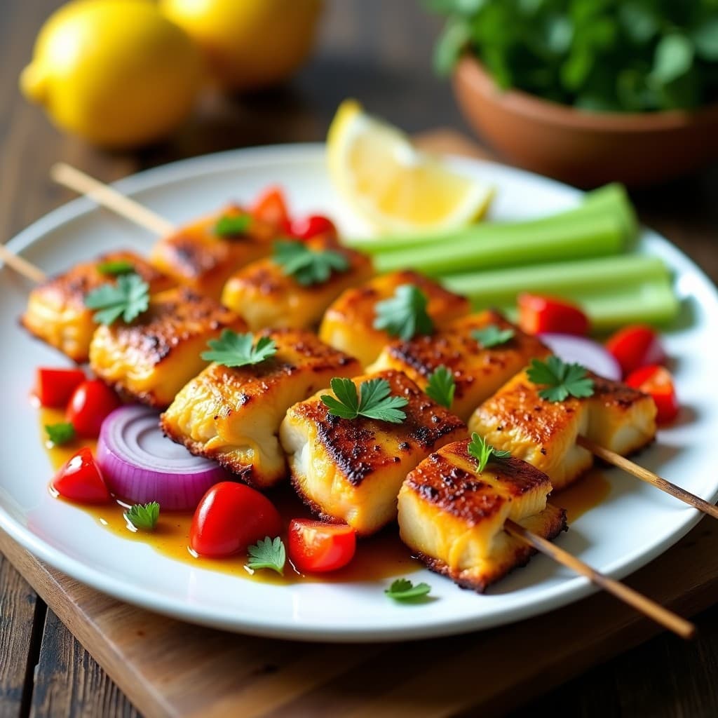 Brochetas de Merluza Marinada en Cúrcuma y Limón: Receta en Airfryer Keto y Alta en Omega-3