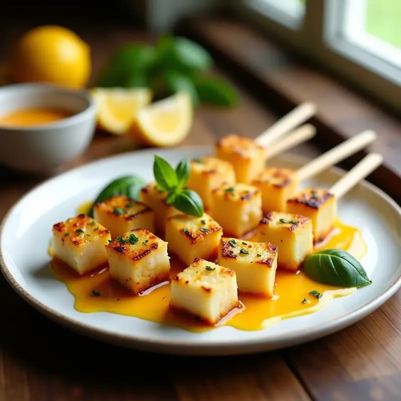 Brochetas de Merluza y Piña: Receta Italiana en Airfryer con Salsa de Cítricos