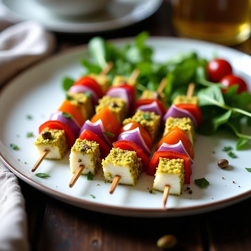 Brochetas de Merluza con Costra de Pistacho: Receta en Olla Express con Toque Persa en 20 Minutos