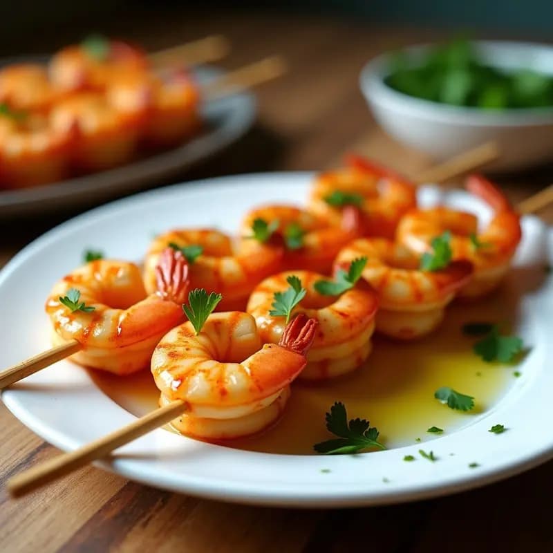 Brochetas de Corazón de Palmito y Camarones al Ajillo: Receta Brasileña en Airfryer Alta en Proteína