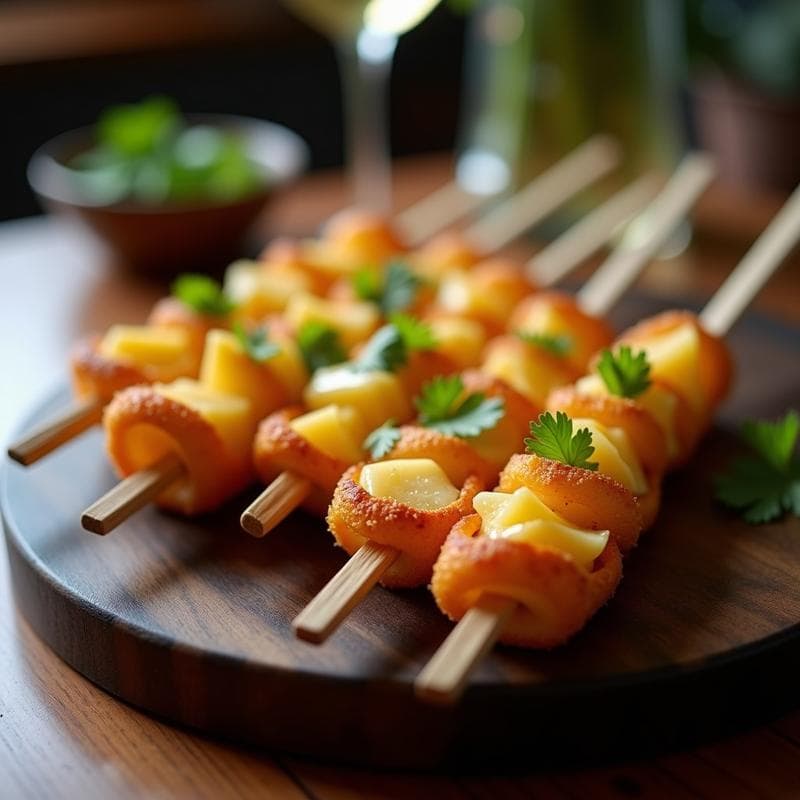 Brochetas de Corazón de Palmito y Queso Manchego: Aperitivo Brasilero en Airfryer