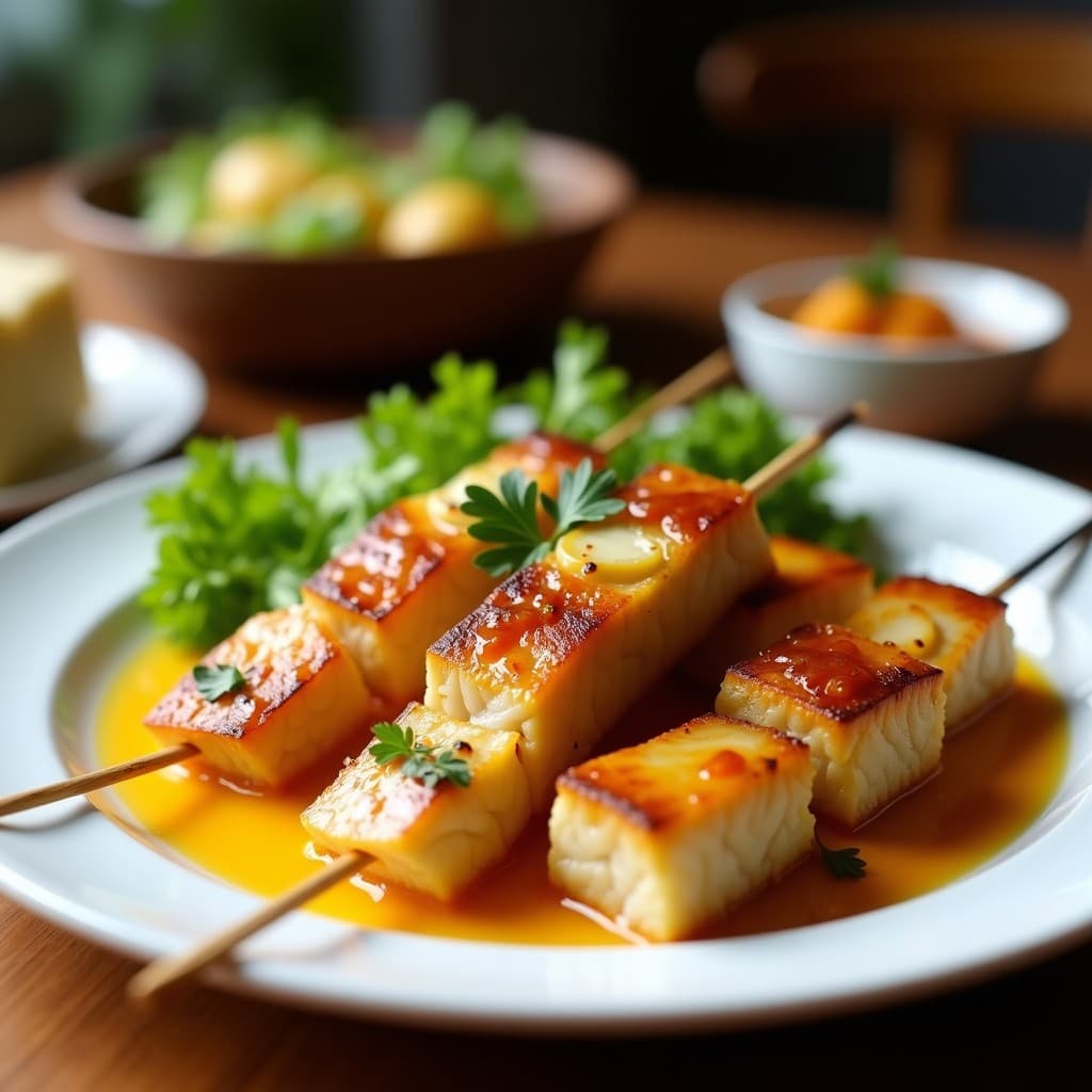 Brochetas de Pescado Blanco y Lulo con Salsa de Aji Amarillo: Receta Ecuatoriana en Airfryer