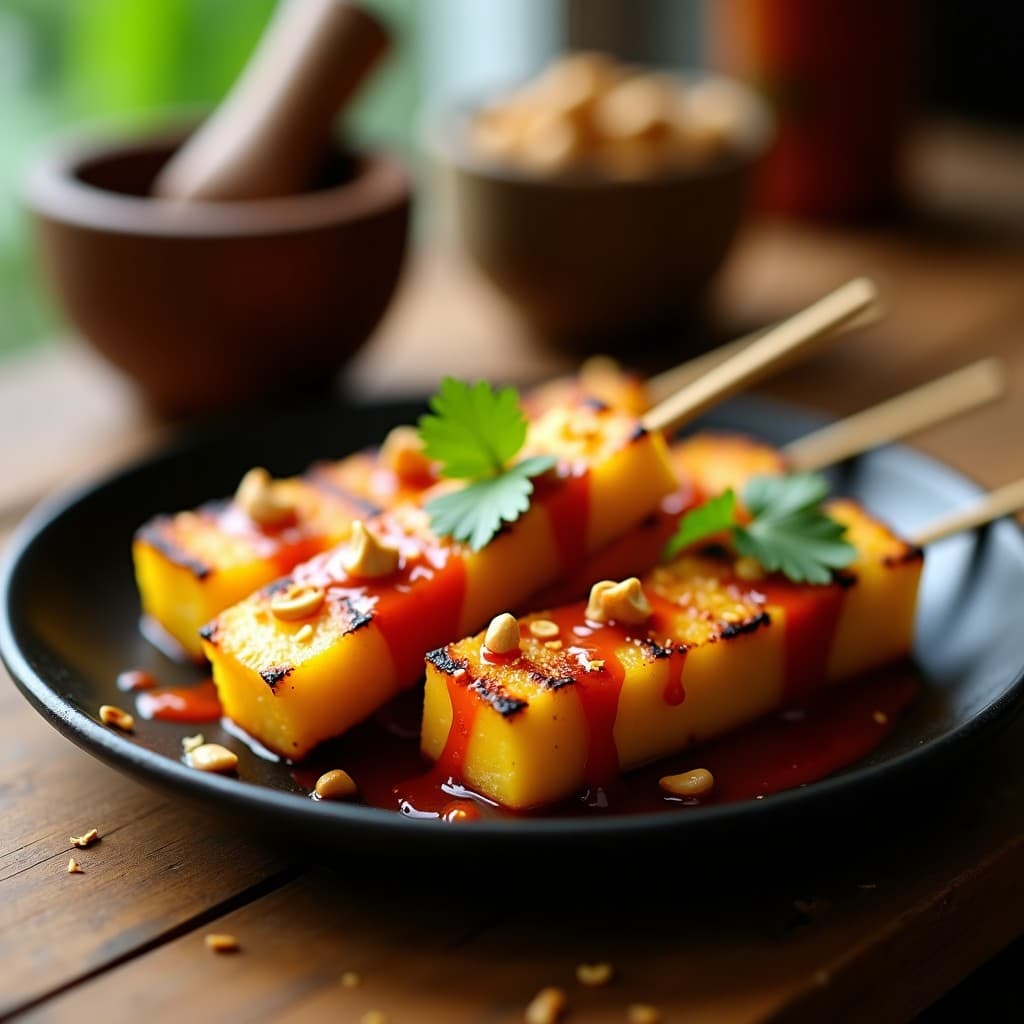 Brochetas de Piña Asada con Salsa de Chile y Cacahuete: Postre Thailándes Dulce-Picante