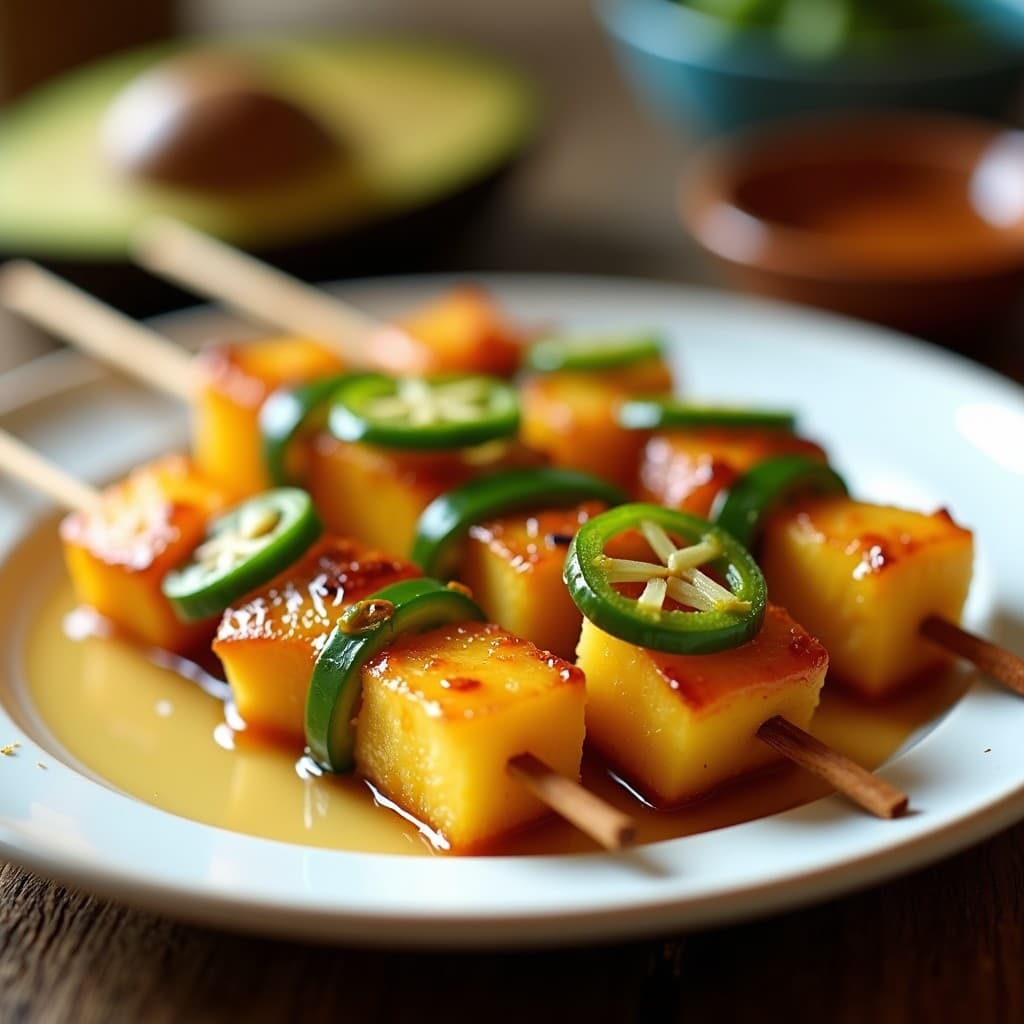 Brochetas de Piña Caramelizada y Jalapeño: Postre Picante Mexicano en Airfryer