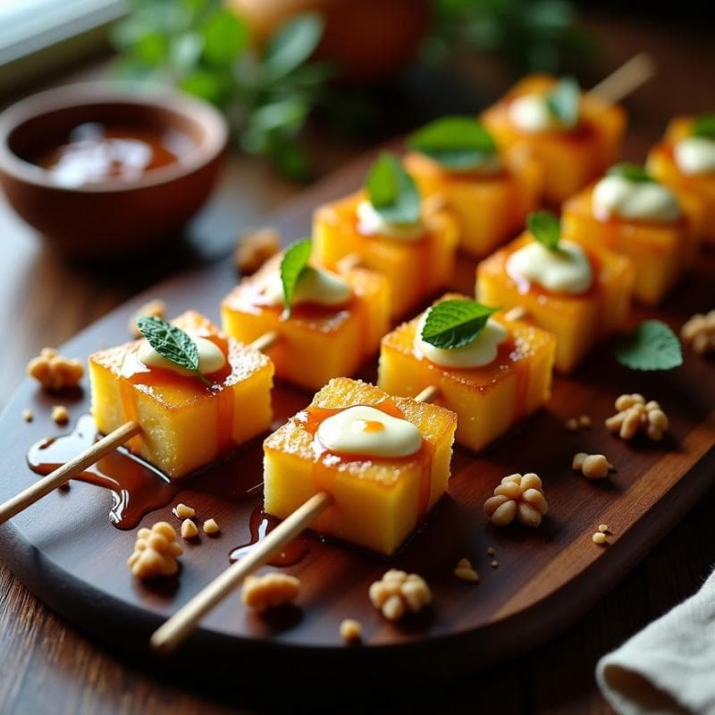 Brochetas de Piña Caramelizada y Queso Brie con Mermelada de Higo: Receta en Airfryer para Fiesta