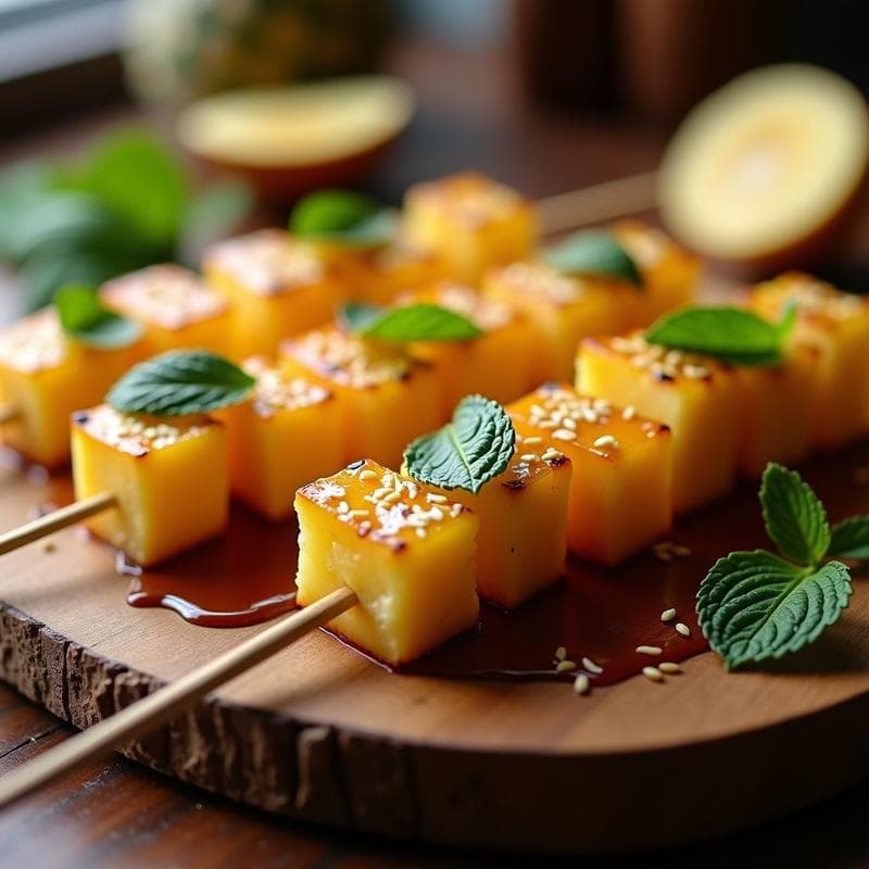 Brochetas de Piña Caramelizada y Queso de Cabra: Entrante Sweet-Savory en Airfryer