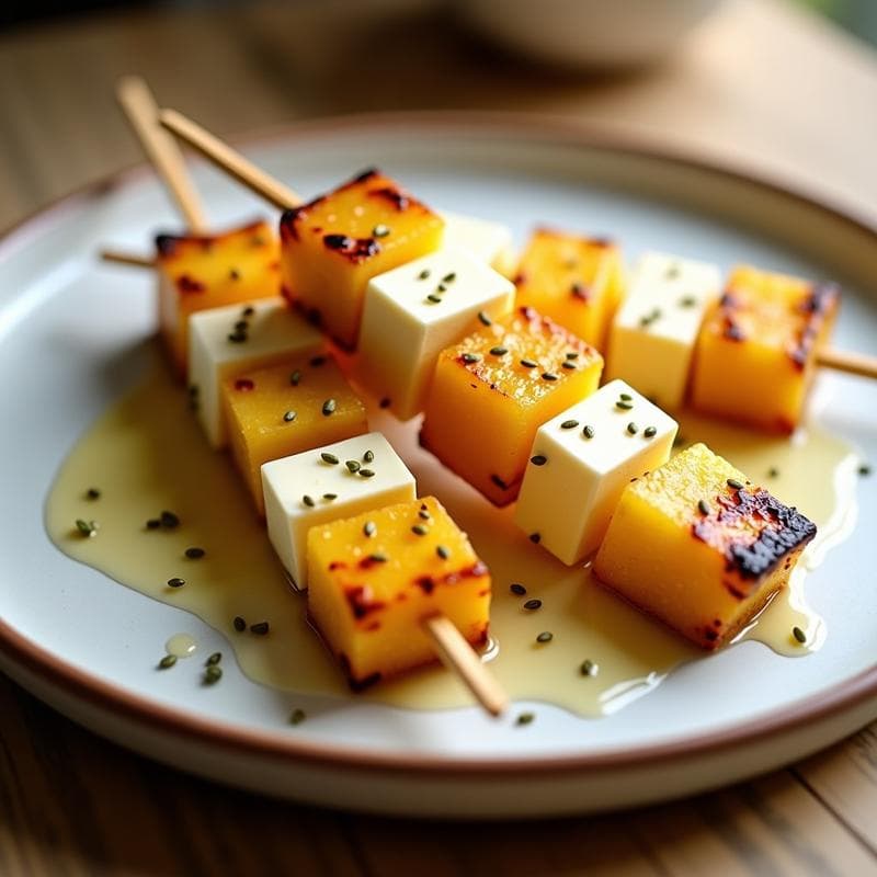 Brochetas de Piña Caramelizada y Queso Fresco: Postre Griego en 10 Minutos