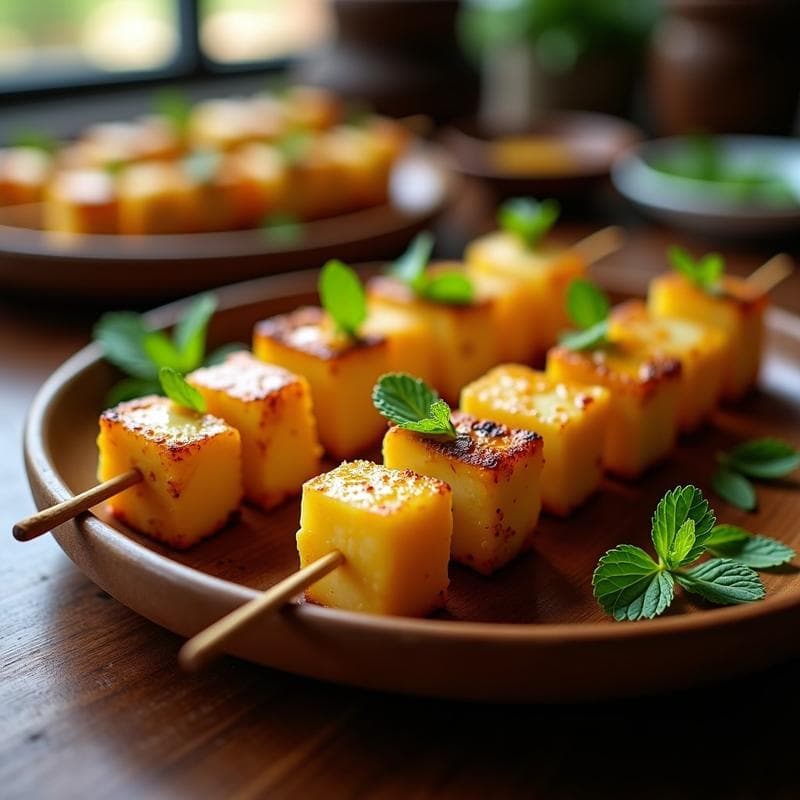 Brochetas de Piña Caramelizada y Queso Halloumi: Entrante Dulce-Salado en Grill