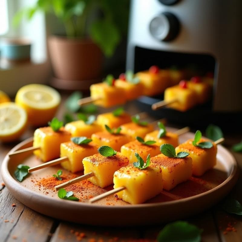 Brochetas de Piña con Chile en Polvo y Limón: Postre Viral en Airfryer Sin Azúcar