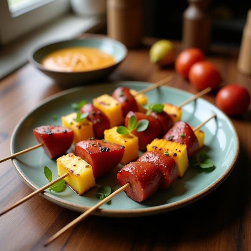 Brochetas de Piña Carbonizada y Chorizo Ibérico: Receta en Airfryer con Toque Ahumado