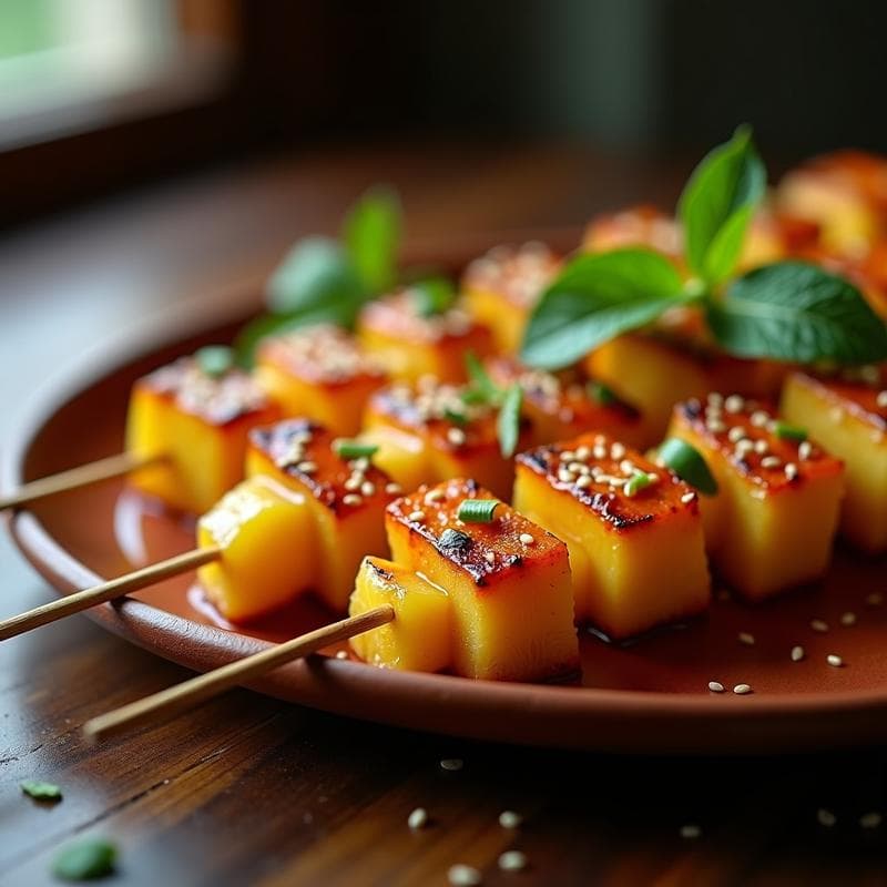 Brochetas de Piña Asada con Helmado de Chile de Árbol y Limón: Postre Mexicano Picante y Dulce