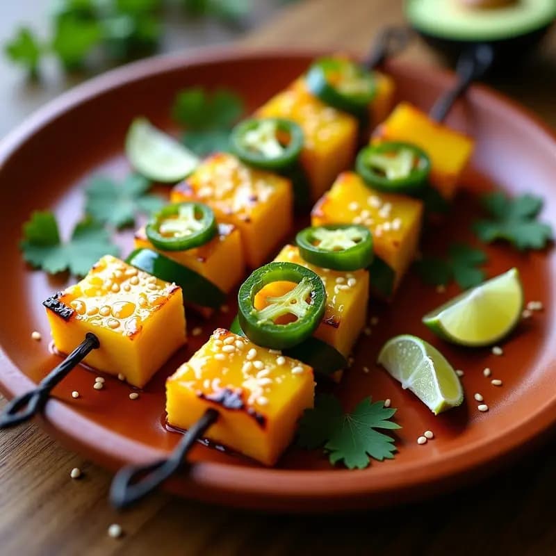 Brochetas de Piña y Jalapeños con Glaseado de Miel y Lima: Receta Mexicana Picante y Dulce