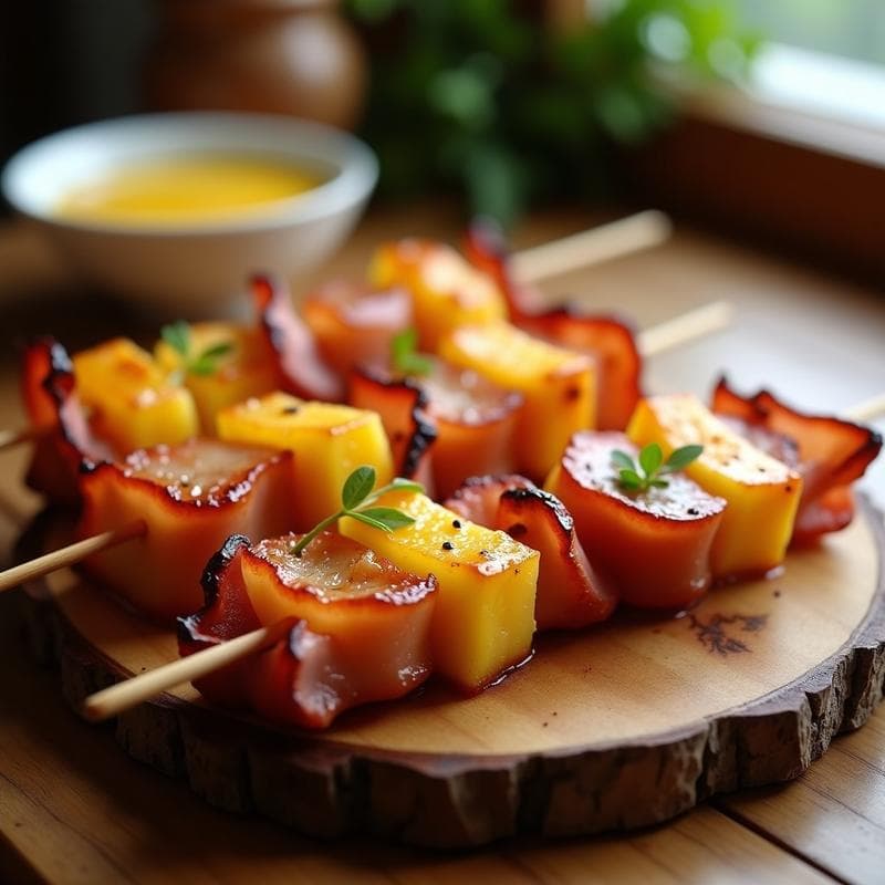 Brochetas de Piña, Jamón y Queso en Airfryer: Receta Crujiente y Dulce en 10 Minutos