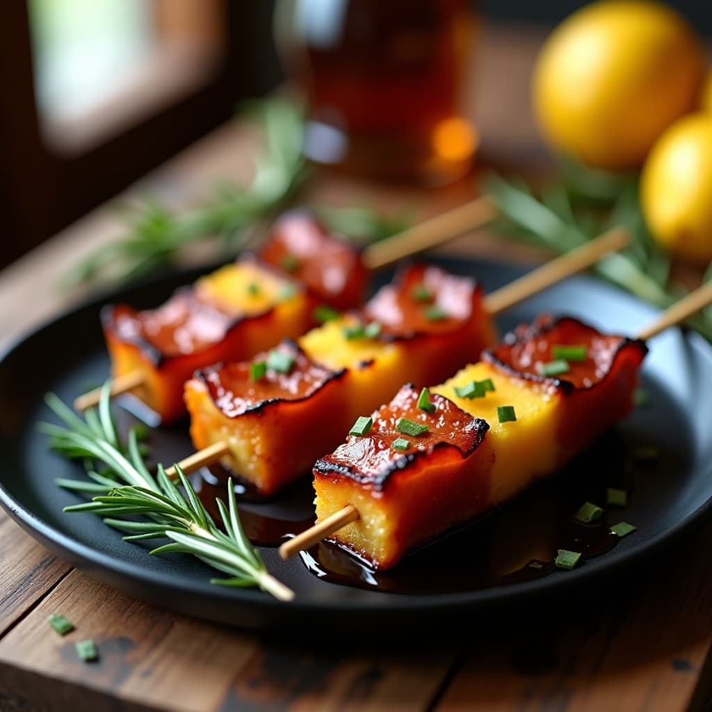 Brochetas de Piña y Jamón Serrano con Reducción de Pedro Ximénez: Receta en Airfryer Dulce-Salada