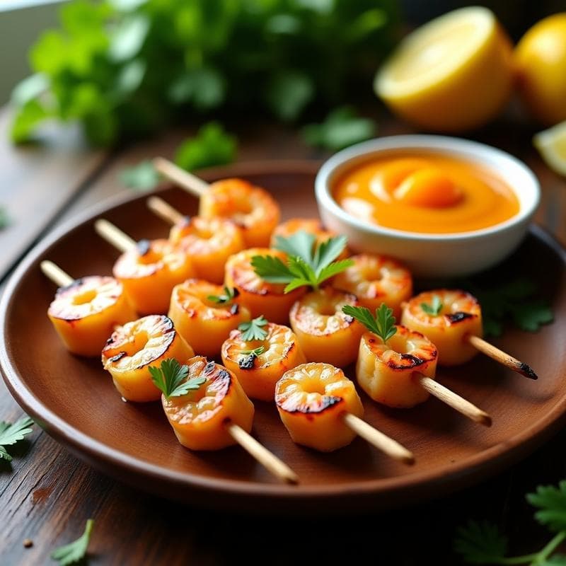 Brochetas de Piña y Langostinos con Salsa de Mango y Limón: Receta en Grill Rápida y Alta en Omega-3
