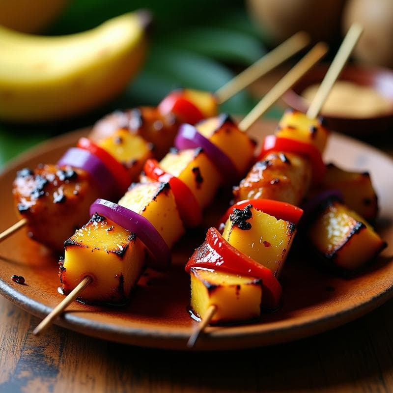 Brochetas de Piña y Pollo Adobado: Receta Filipino-Hawaiana en Olla Express