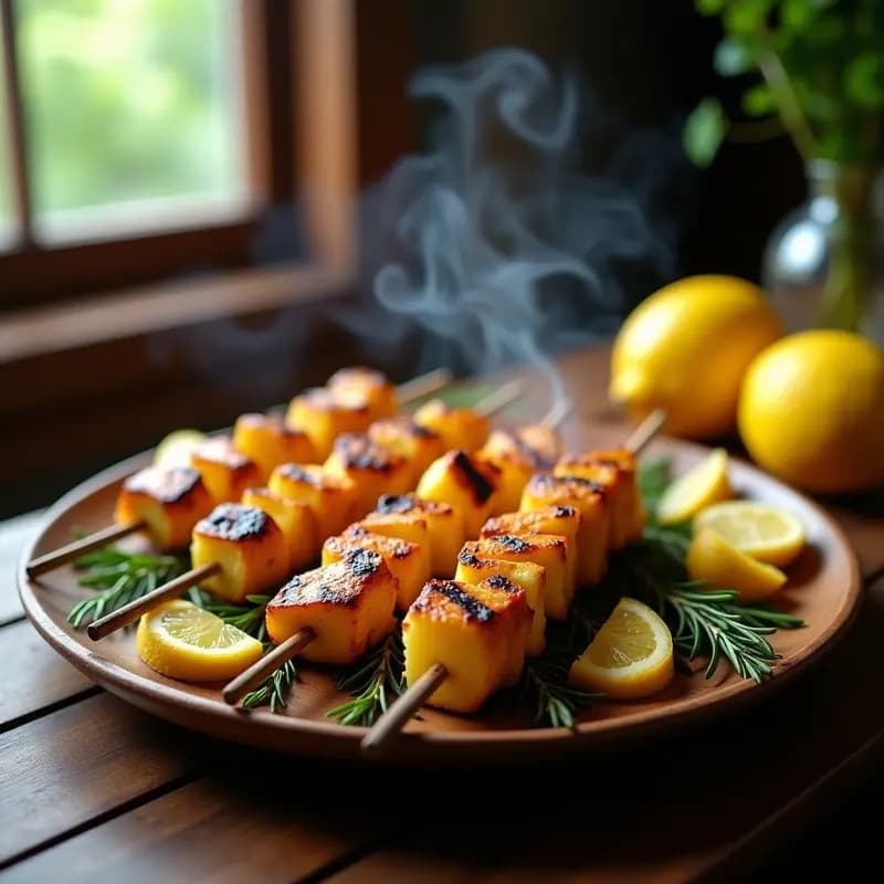 Brochetas de Piña y Pollo con Marinada de Hierbas Provenzales: Receta Francesa en Grill