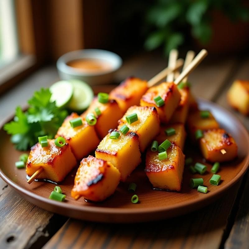 Brochetas de Piña y Pollo al Satar: Receta Tailandesa Dulce y Picante en Airfryer