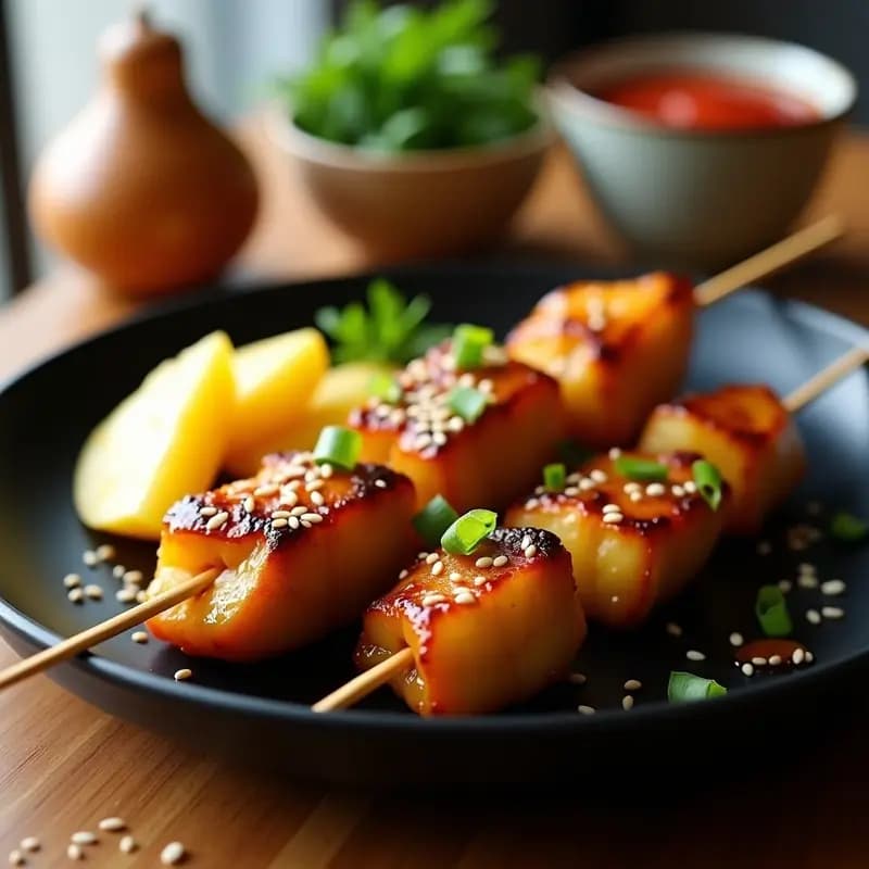 Brochetas de Piña y Pollo Teriyaki: Receta Hawaina en 10 Minutos con Truco Crujiente