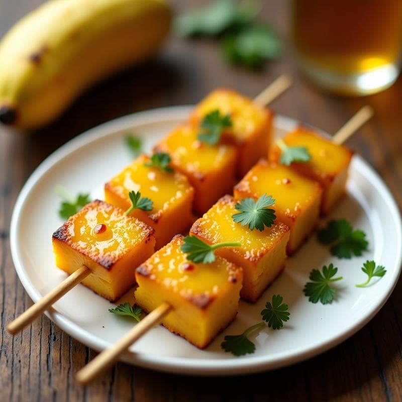 Brochetas de Piña y Queso de Cúrcuma: Aperitivo Indio Vegano en Airfryer con Toque Dulce-Salado