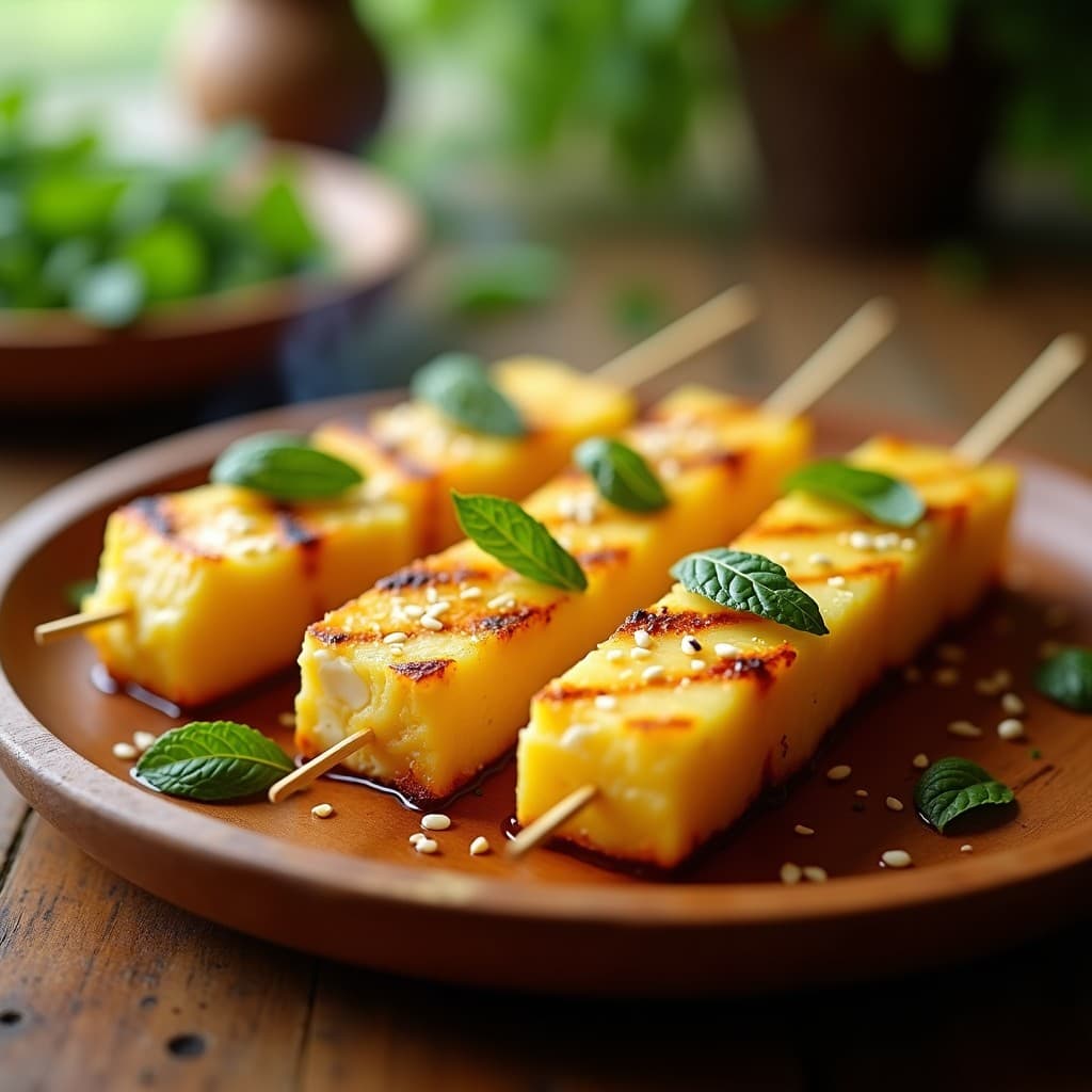 Brochetas de Ananás y Queso Feta Marinado en Vinagre de Frambuesa: Receta Griego-Moderna para BBQ