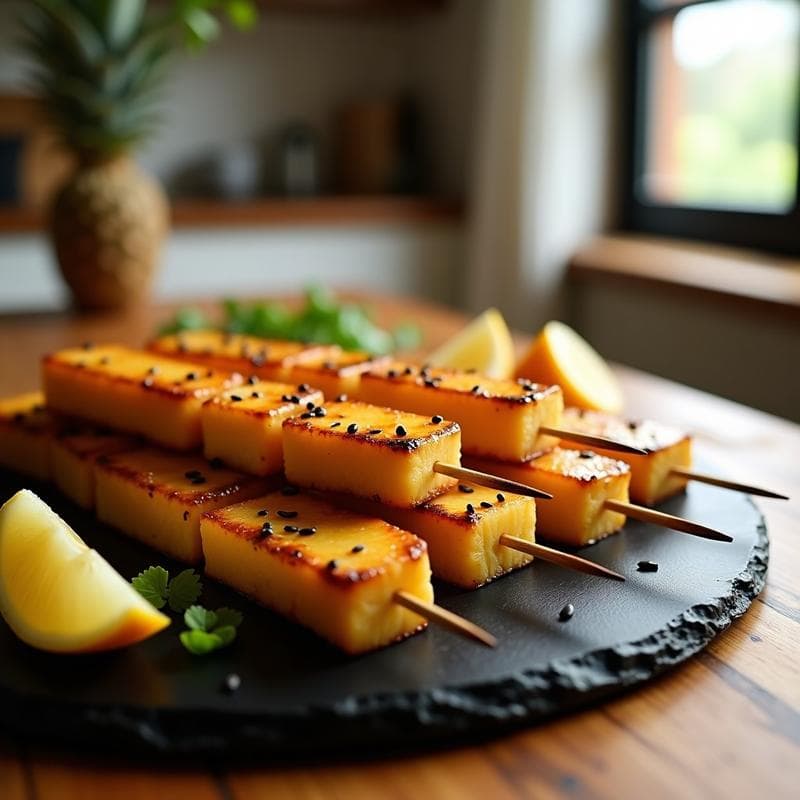 Brochetas de Piña y Tempeh: Receta en Airfryer con Glaseado Teriyaki Sin Azúcar