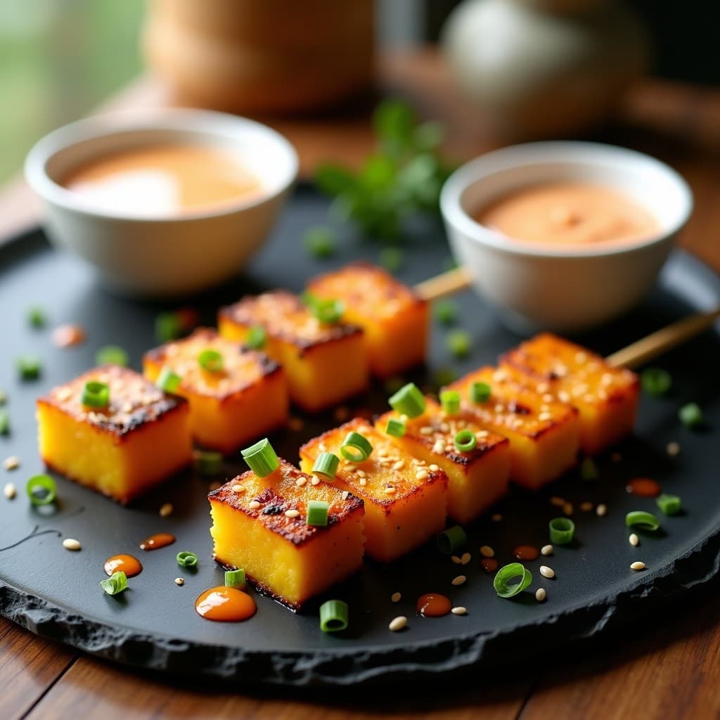 Brochetas de Piña y Tempeh con Salsa de Sésamo y Siracha: Receta en Airfryer Sin Aceite