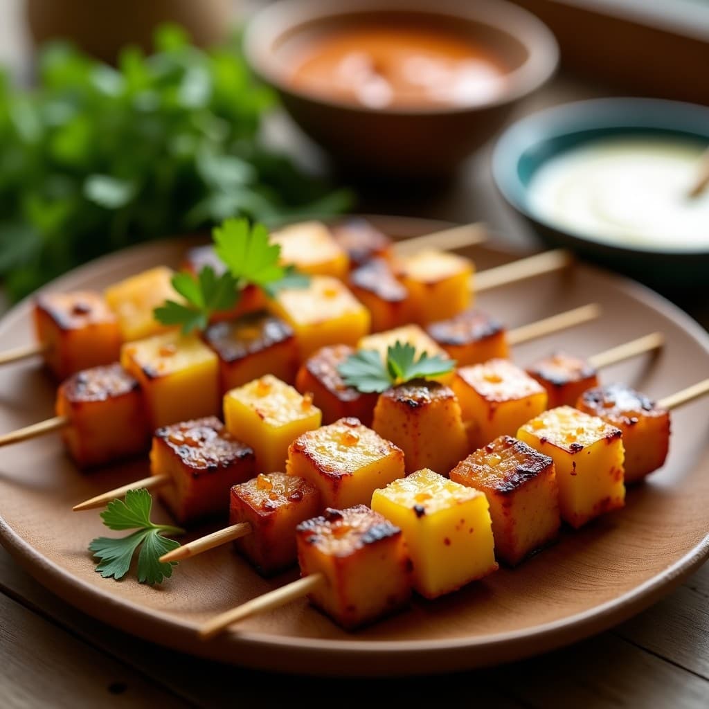 Brochetas de Piña y Tempeh con Marinada de Tamarindo y Jengibre: Receta Indonesa en Airfryer