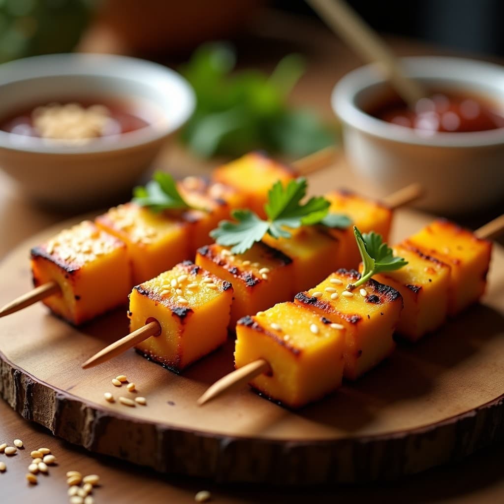 Brochetas de Piña y Tofo Ahumado con Salsa de Tamarindo: Receta Tailandesa en Airfryer